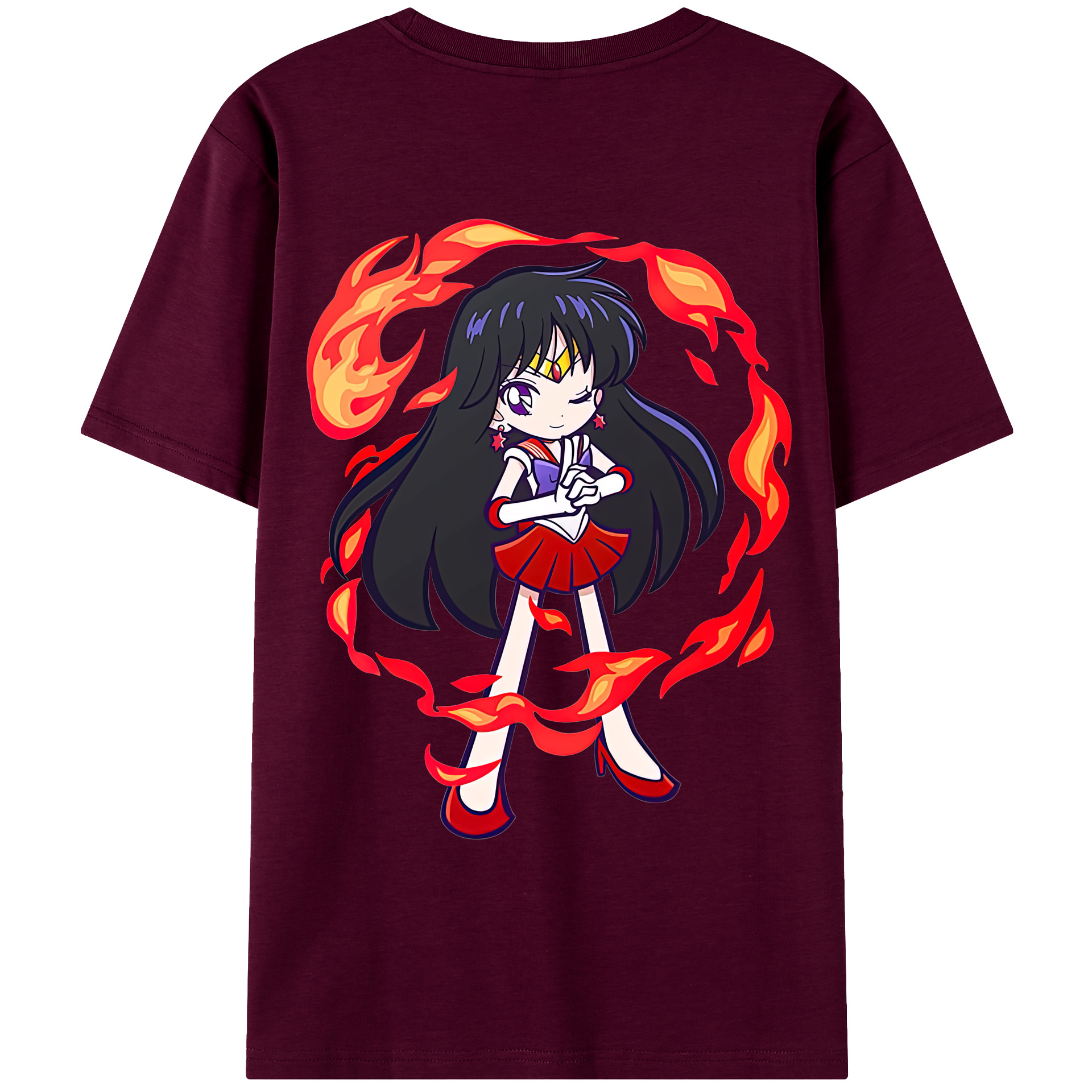 （画像用） 美少女戦士セーラームーン 火野レイ ひの レイ Sailor Moon Hino Rei （セーラーマーズ,Sailor Mars） レディース半袖Tシャツ(バックプリント)
